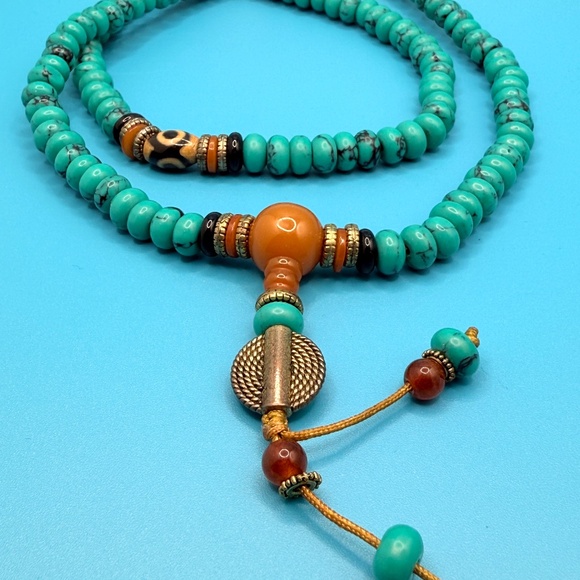 Old Tibet Buddhist Turquoise Necklace - Picture 4 of 5
